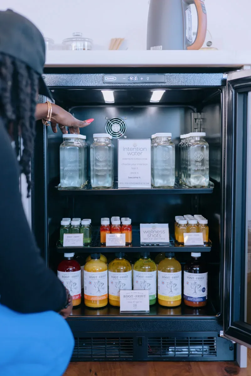 Lounge fridge — wellness shots