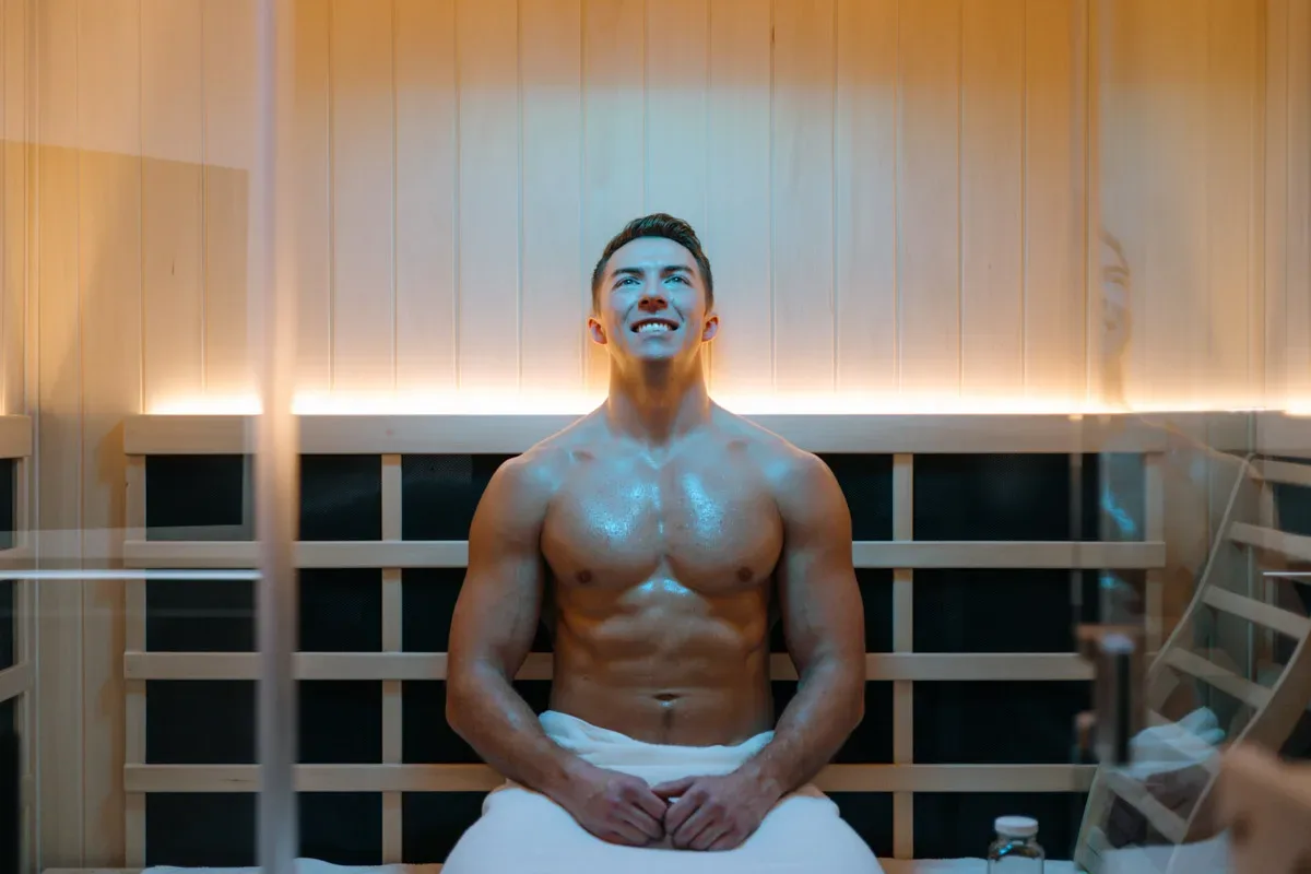 Infrared sauna session